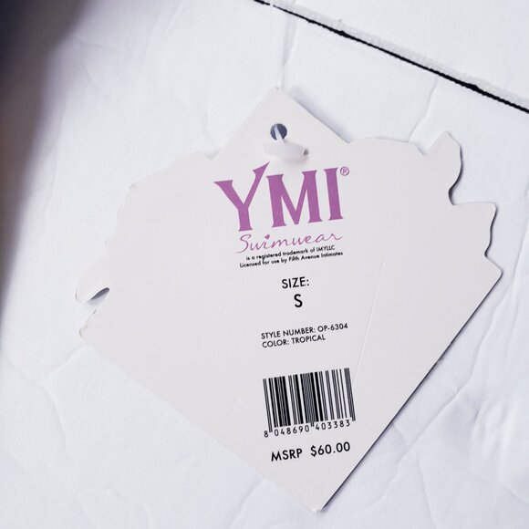 YMI Hawaiian Tropical Floral Racerback Push Up Cap One Piece Swimsuit - Picture 5 of 13